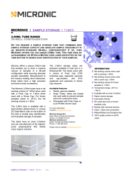 l SAMPLE STORAGE l TUBES
