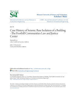 Case History of Seismic Base Isolation of a Building â•fiThe Foothill
