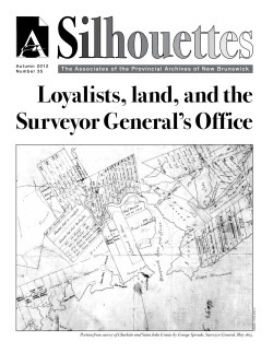 Loyalists, land, and the Surveyor General`s Office