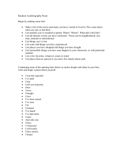 Random Autobiography Poem - Plymouth State University
