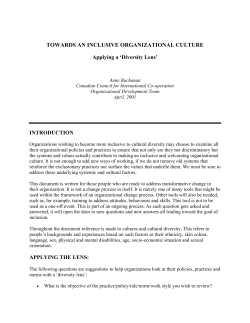 Towards an Inclusive Organizational Culture -