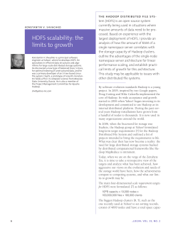HDFS scalability: the limits to growth