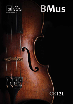 BMus 2016 Brochure - Cork School of Music