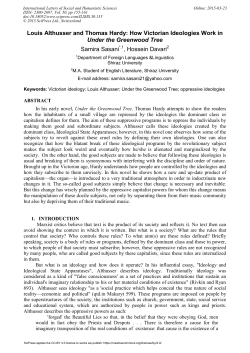 Louis Althusser and Thomas Hardy: How Victorian Ideologies Work