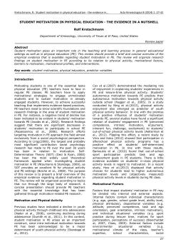 Student motivation in physical education