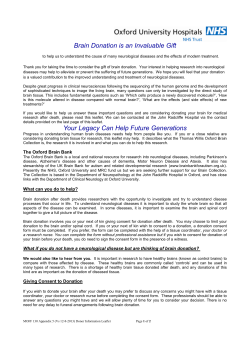 Brain donation information sheet