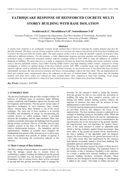eatrhquake response of reinforced cocrete multi storey building with