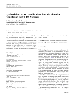 Symbiosis instruction: considerations from the