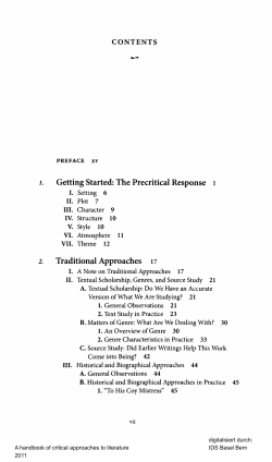 The Precritical Response 1 2. Traditional Approaches 17