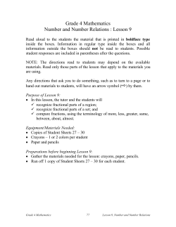 Grade 4 Mathematics Number and Number