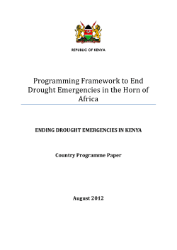 Programming Framework to End Drought Emergencies in the Horn