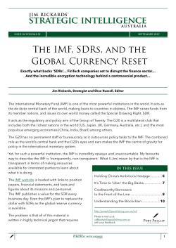 The IMF, SDRs, and the Global Currency Reset