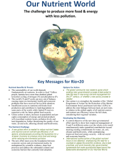 Our Nutrient World: The challenge to produce more food and energy