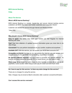 MCB Internet Banking FAQs About The Service