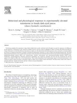 Behavioral and physiological responses to experimentally elevated