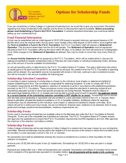 Options for Scholarship Funds