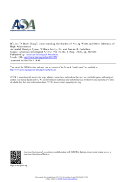It`s Not "A Black Thing" - Center for Developmental Science