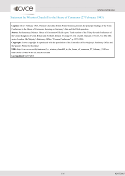 Statement by Winston Churchill to the House of Commons (27