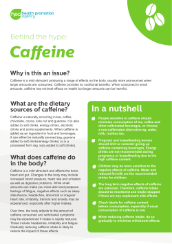 Caffeine - Nutrition and Activity Hub