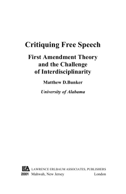 Critiquing Free Speech: First Amendment theory and the Challenge