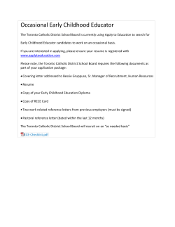 Occasional Early Childhood Educator