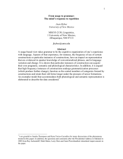 From Usage to Grammar