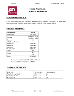 Fusion-Aluminum Technical Information