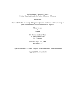 The Theology of Flannery O`Connor: Biblical Recapitulations in the