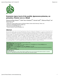 Economic injury level of the psyllid, Agonoscena pistaciae, on