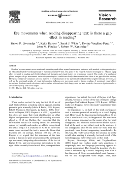 Eye movements when reading disappearing text: is there a gap