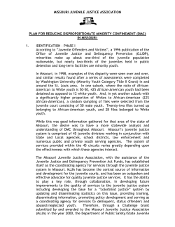 MISSOURI JUVENILE JUSTICE ASSOCIATION PLAN FOR