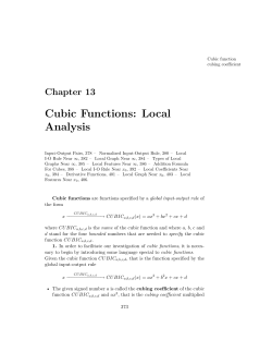 Cubic Functions: Local Analysis