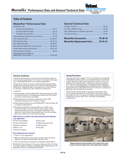 Masterflex Pump Performance Data