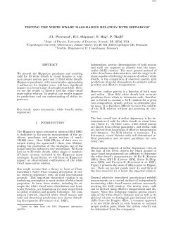 TESTING THE WHITE DWARF MASS-RADIUS - Cosmos