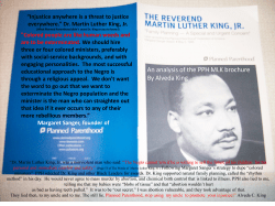 An analysis of the PPH MLK brochure By Alveda King