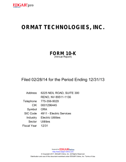 ormat technologies, inc.