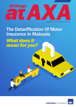 The Detariffication Of Motor Insurance In Malaysia What does it