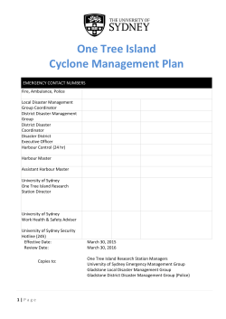 One Tree Island Cyclone Management Plan