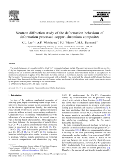 Neutron diffraction study of the deformation behaviour of