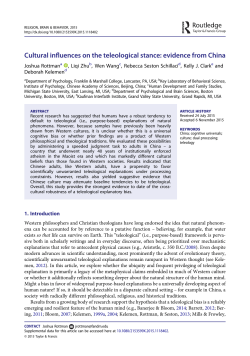 Cultural influences on the teleological stance