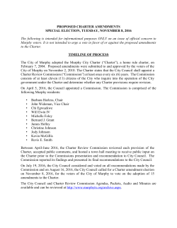 PROPOSED CHARTER AMENDMENTS SPECIAL