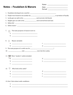 Feudalism and Manorialism Notes