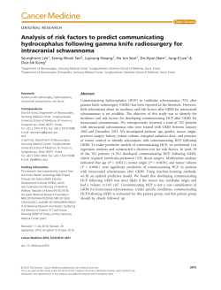 Analysis of risk factors to predict communicating hydrocephalus