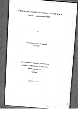 EXTRACTION AND CHARACTERIZATION OF OIL FROM BLACK