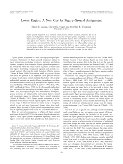 Lower Region: A New Cue for Figure&ndash;Ground