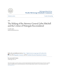 The Making of the Attorney General: John Mitchell and the Crimes of
