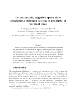 On potentially negative space time covariances obtained as sum of