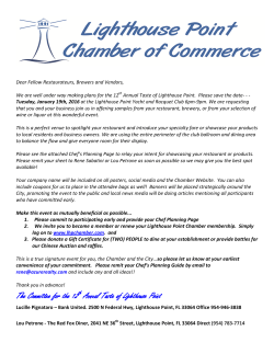 LHP Taste Restaurant Letter - Lighthouse Point Chamber of