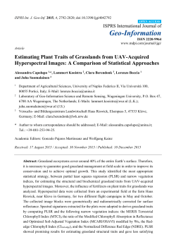 Estimating Plant Traits of Grasslands from UAV-Acquired