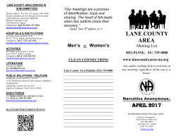 Meeting List - Lane County Area Narcotics Anonymous